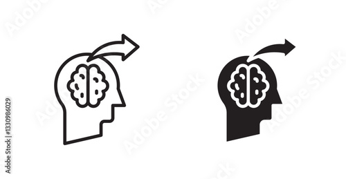 Share thoughts icon outlined icon vector collection.