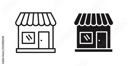 Shop icon outlined icon vector collection.
