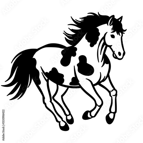 Paint Horse Silhouette Illustration