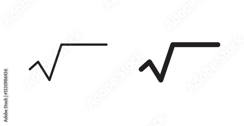 Square root icon outlined icon vector collection.