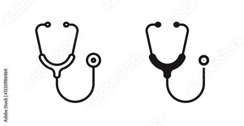 Stethoscope icon outlined icon vector collection.