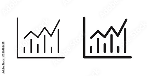 Stats icon outlined icon vector collection.