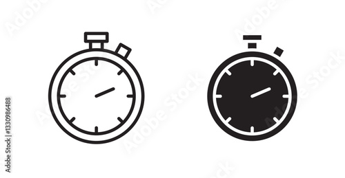 Stopwatch icon outlined icon vector collection.