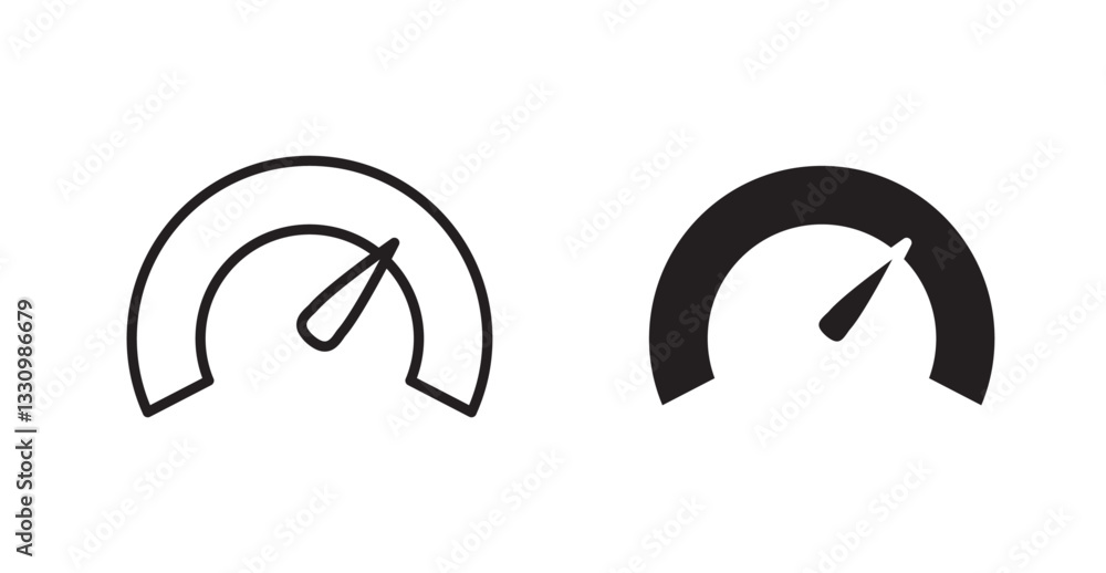 Fototapeta premium Tachometer icon outlined icon vector collection.