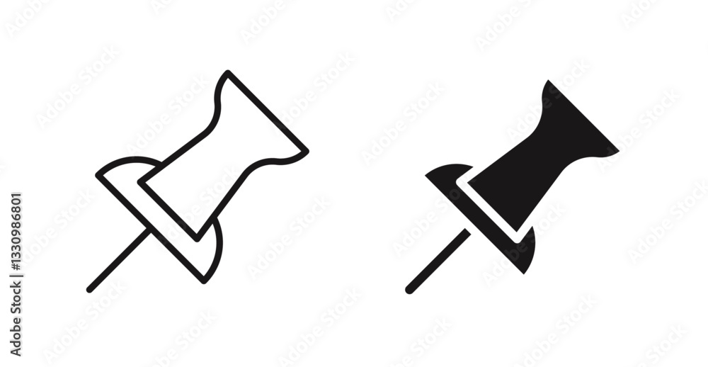 Thumbtack icon outlined icon vector collection. Thumbtack icon outlined icon vector collection.