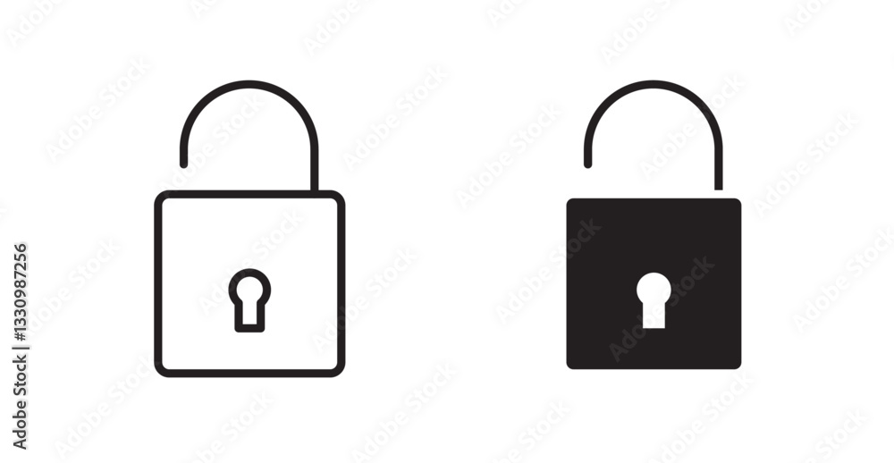 Unlock icon outlined icon vector collection. Unlock icon outlined icon vector collection.