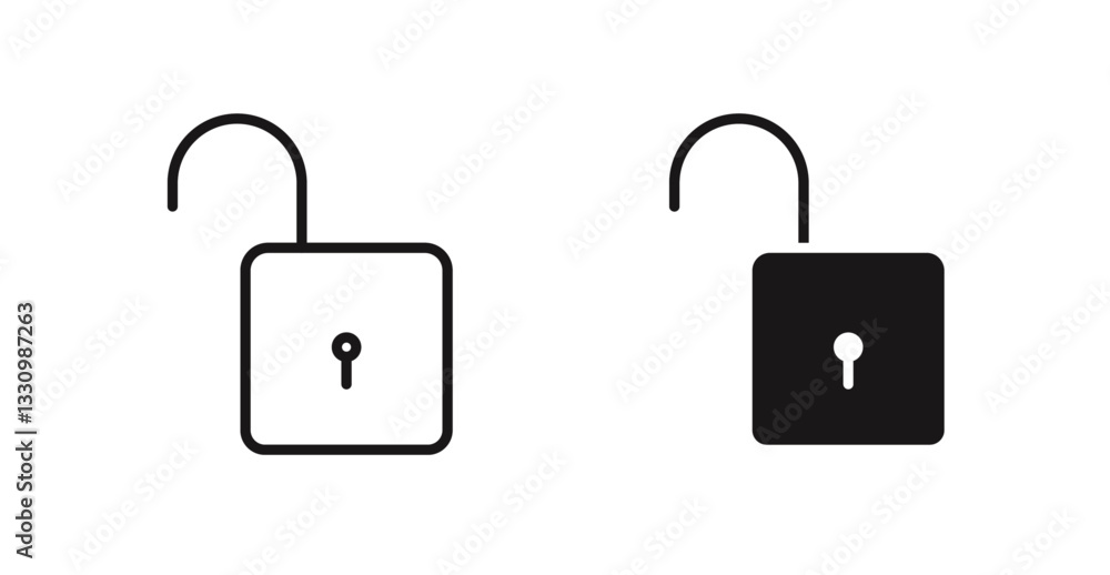 Unlock icon outlined icon vector collection. Unlock icon outlined icon vector collection.