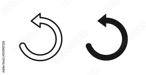 Undo icon outlined icon vector collection.