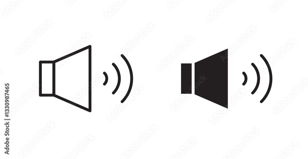 Volume icon outlined icon vector collection. Volume icon outlined icon vector collection.
