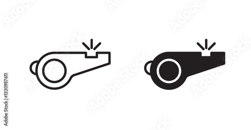 Whistle icon outlined icon vector collection.