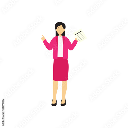 Law & Justice Character 2 Woman Presenting a Document