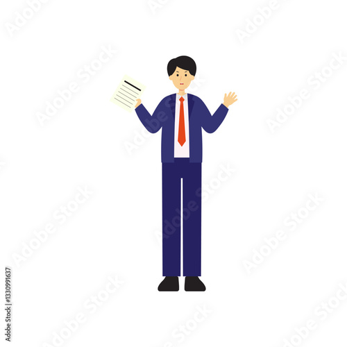 Law & Justice Character 2 Man Presenting a Document