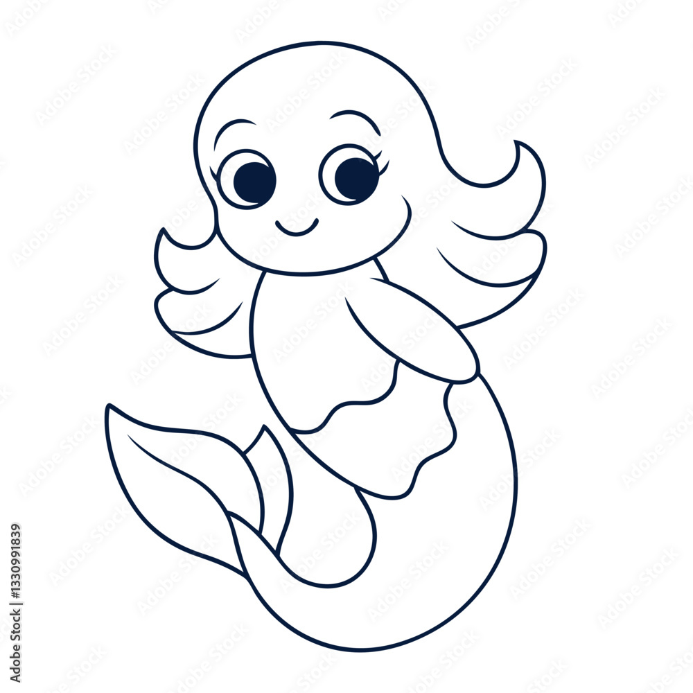 mermaids and sea creaturescoloring pages on a white background. mermaids and sea creaturescoloring pages on a white background.