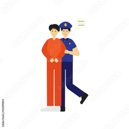 Law & Justice Character 2 Police Arresting a Suspect 