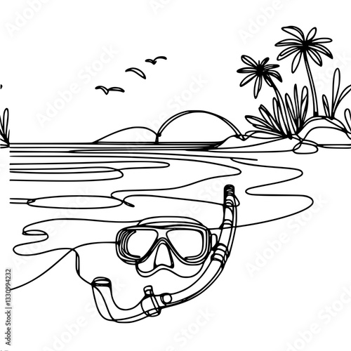 sun lounger, towel, summer, sun, rest, beach, minimalism, line, abstraction, design, illustration, graphics, outline, vacation, decor, modernity, style, interior, sketch, simplicity, contour, creative