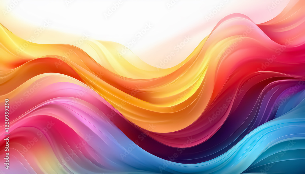 Obraz premium Vibrant Abstract Colorful Wave Pattern - Modern Digital Art