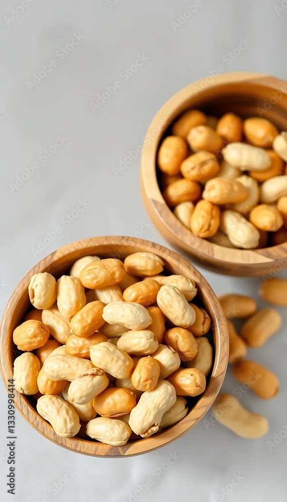 Salty Peanuts A Wooden Bowl A Bowl Salty Peanuts A Wooden Bowl A Bowl