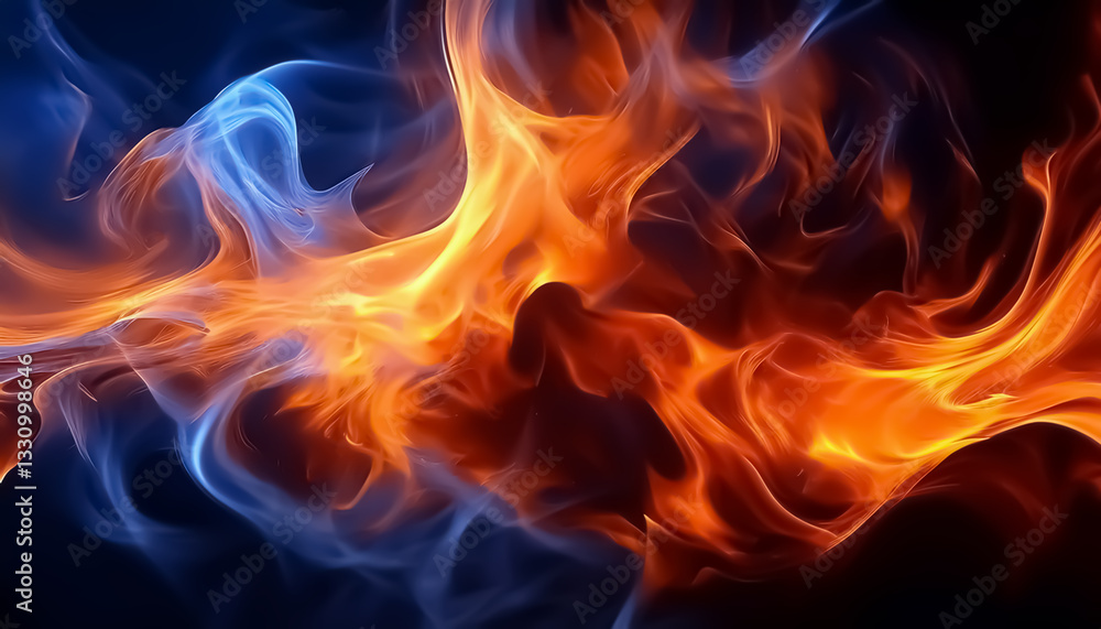 Fiery and Icy Abstract Flames in Dynamic Motion Fiery and Icy Abstract Flames in Dynamic Motion
