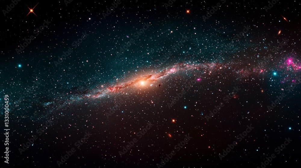 Obraz premium Cosmic Galaxy Stellar Nebula Space Background Night Sky Universe Stars Astronomy St