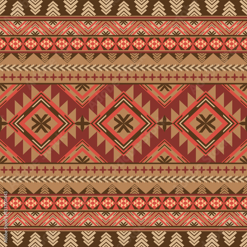 Native American indian ornament pattern navajo 
mexican fabric seamless Vector decoration fashion