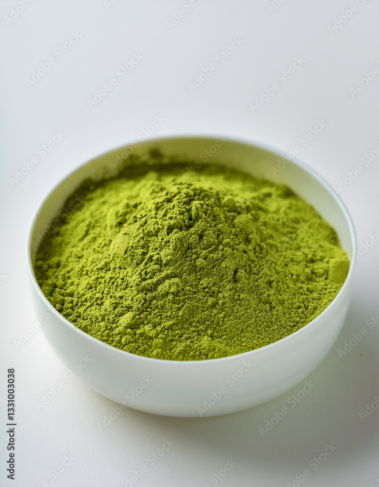 A bowl of vibrant green matcha powder. This finely ground tea is rich in antioxidants and perfect for a healthy drink. A bowl of vibrant green matcha powder. This finely ground tea is rich in antioxidants and perfect for a healthy drink.