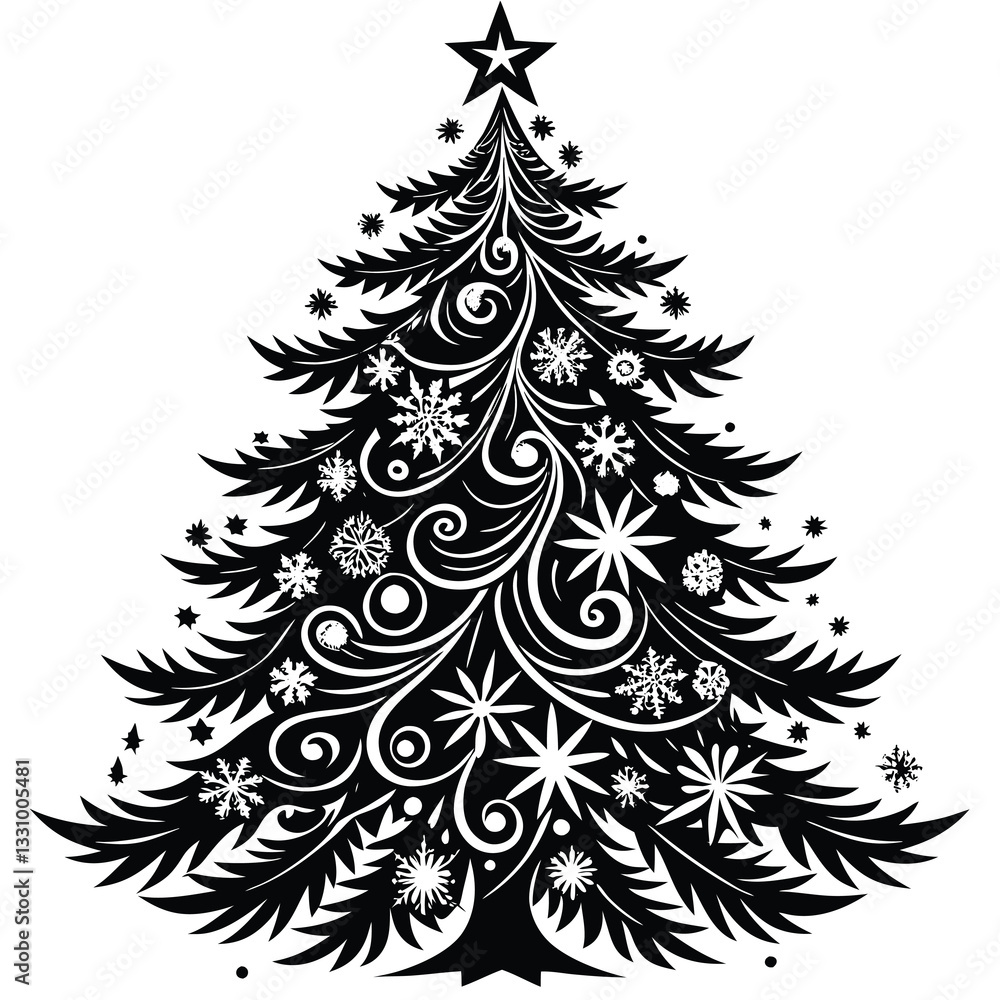 Obraz premium Christmas tree silhouette
