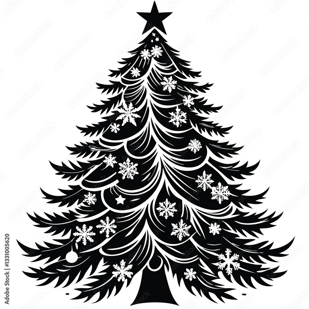 Obraz premium Christmas tree silhouette