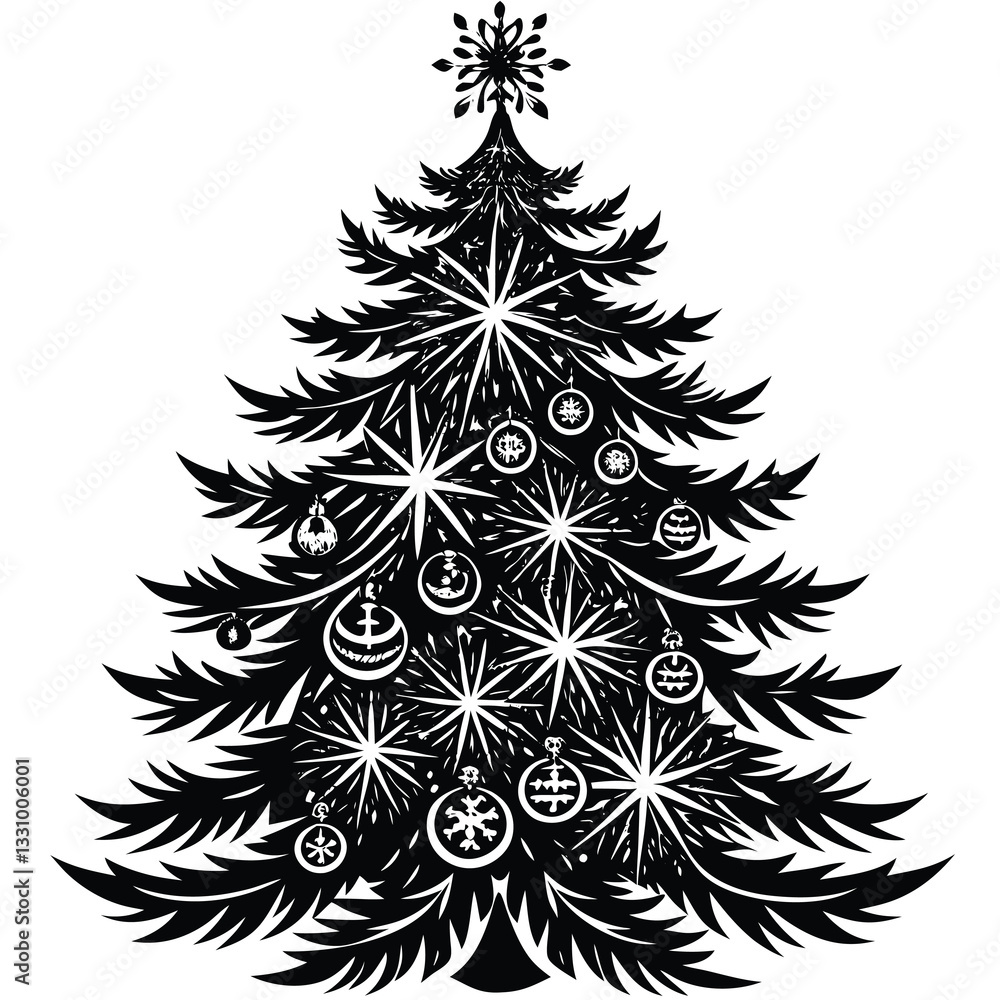 Fototapeta premium A simple yet elegant silhouette of a pine tree