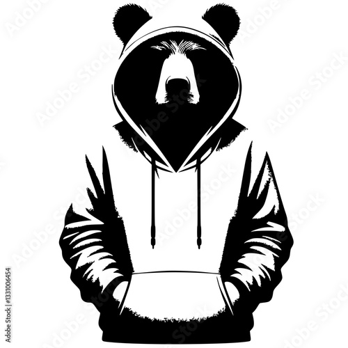 Cool dressed bear silhouette