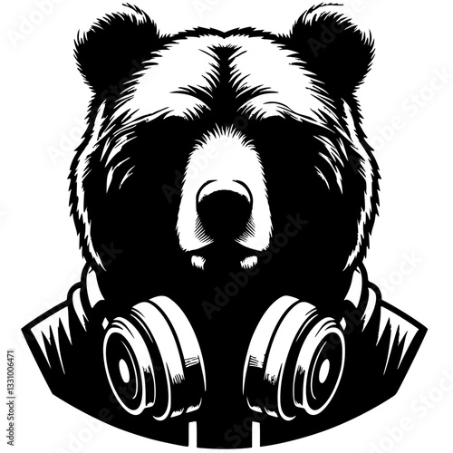 Cool dressed bear silhouette