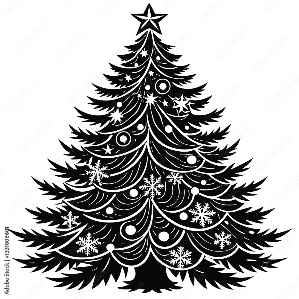 Obraz premium A simple yet elegant silhouette of a pine tree