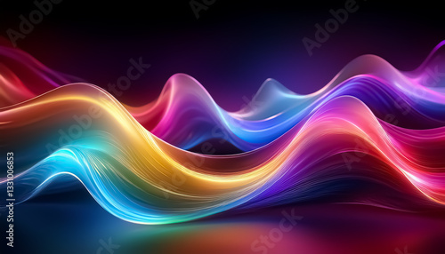 Vibrant Abstract Waves of Light in Motion
