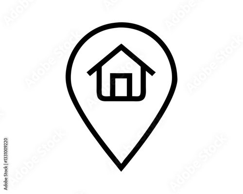 Home Location Icon Vector - Real Estate & Housing Map Marker, location pin vector