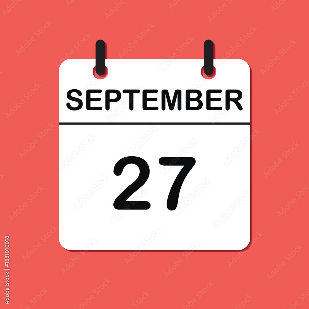 September 27. Daily Calendar icon for design. Simple design for business brochure, flyer, print media, advertisement. Easily editable. September 27. Daily Calendar icon for design. Simple design for business brochure, flyer, print media, advertisement. Easily editable.