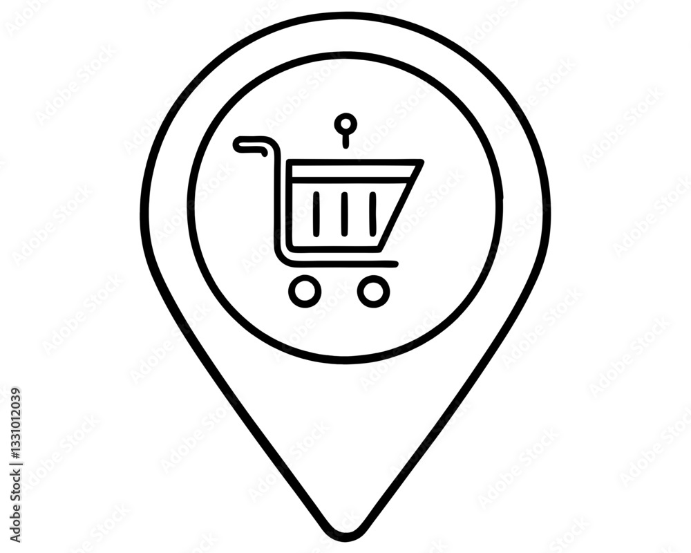 Shopping Cart Location Icon - Vector Illustration,shopping cart icon, Shopping Cart Location Icon - Vector Illustration,shopping cart icon,
