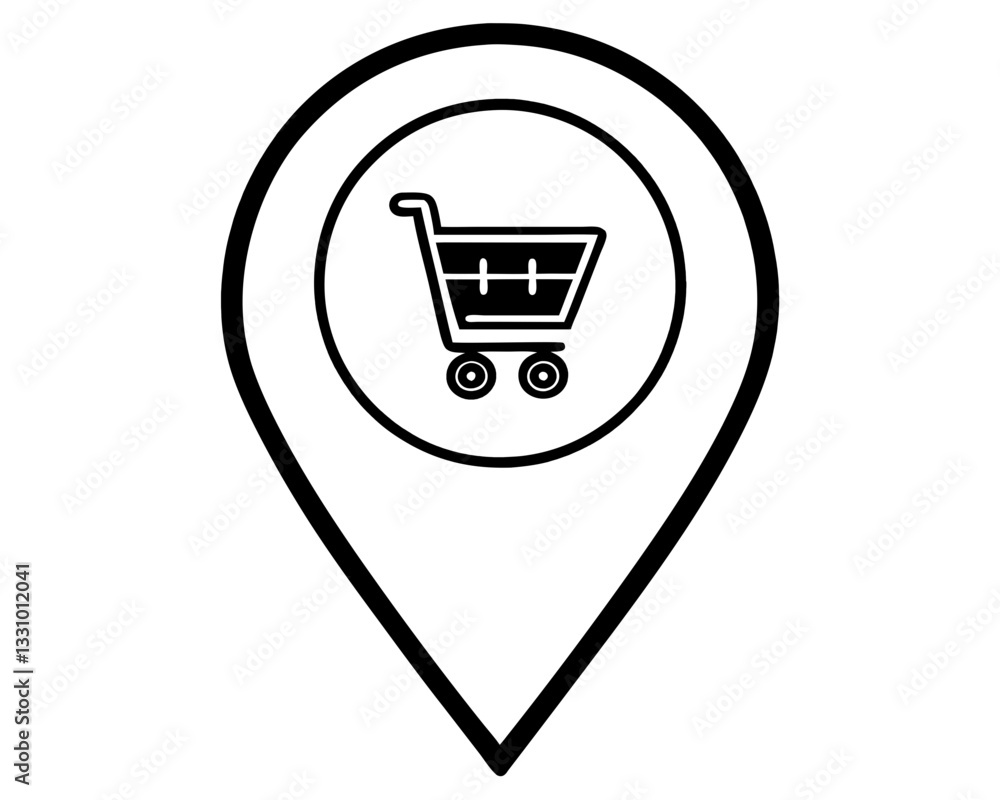 Shopping Cart Location Icon - Vector Illustration,shopping cart icon, Shopping Cart Location Icon - Vector Illustration,shopping cart icon,