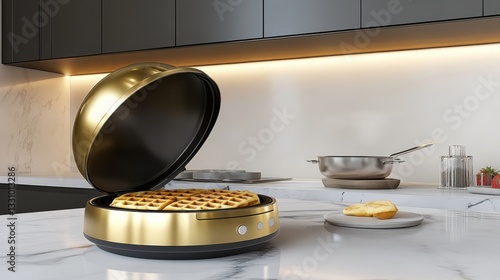 Wallpaper Mural Modern Waffle Maker on Kitchen Countertop Torontodigital.ca