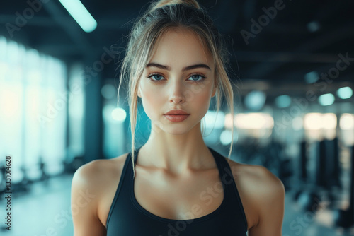 A determined young woman stands confidently in a contemporary gym, showcasing her dedication to fitness during a morning workout Generative AI Free Download A determined young woman stands confidently in a contemporary gym, showcasing her dedication to fitness during a morning workout Generative AI - GFXLoad