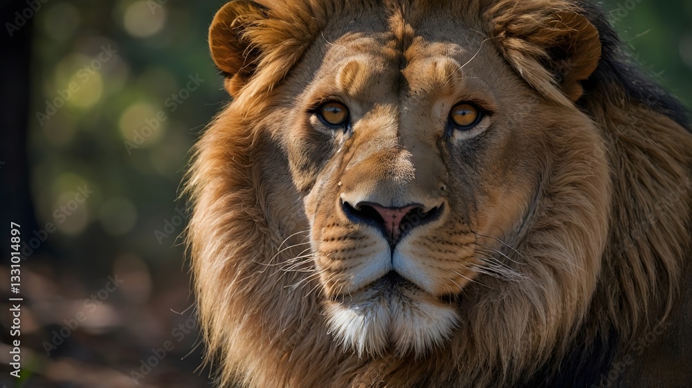 Regal Intensity: A Glimpse of the Asiatic Lion's Majestic Expression Regal Intensity: A Glimpse of the Asiatic Lion's Majestic Expression