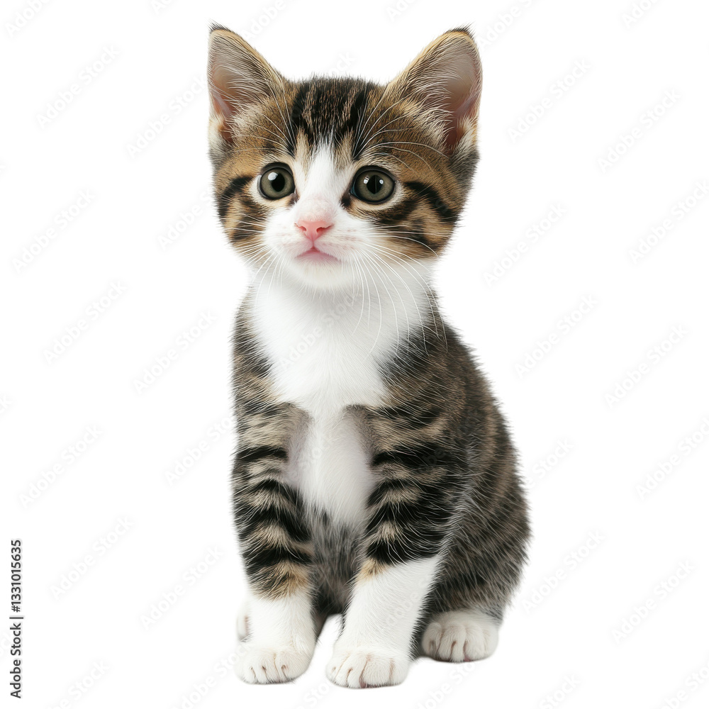 Cute Kitten Isolated on White Background Cute Kitten Isolated on White Background