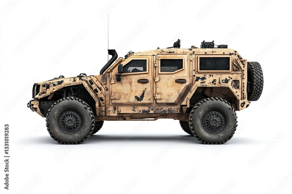 Military Tactical Truck isolated on a white background Military Tactical Truck isolated on a white background