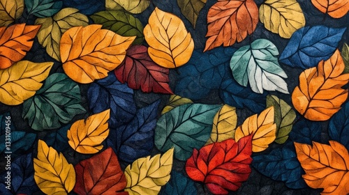 Wallpaper Mural Fall leaf print on paper Torontodigital.ca