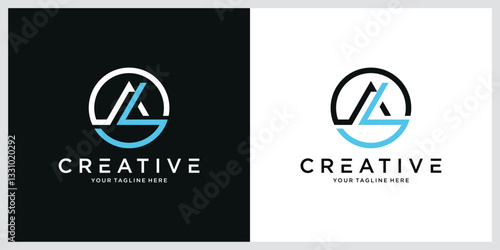 Alphabet letters Initials Monogram logo AL or LA, vector illustration