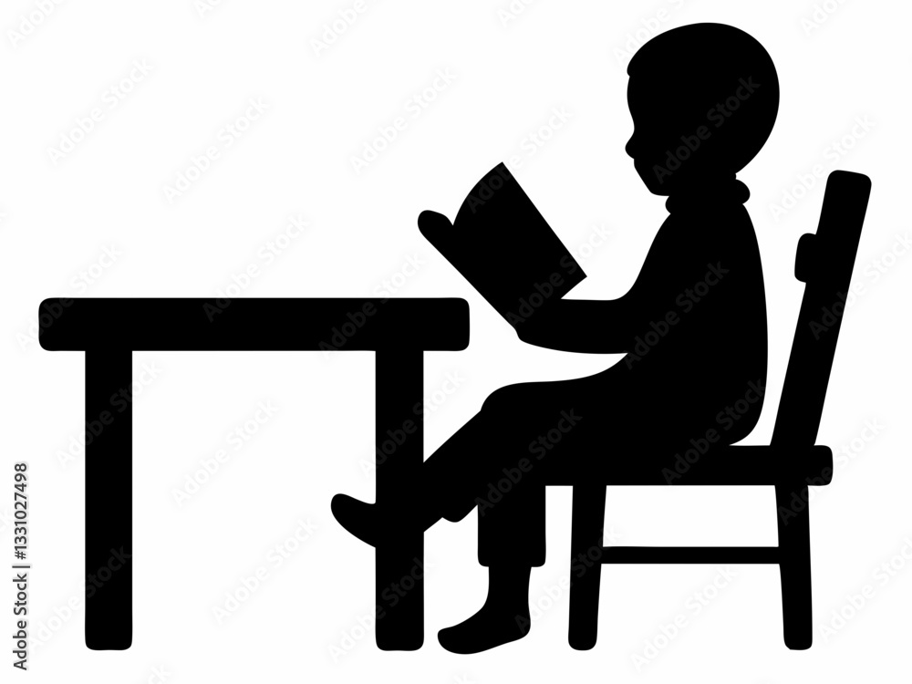 A man sitting a chair with a reading book silhouette vector art. Silhouette of a Person Reading a Book black vector A man sitting a chair with a reading book silhouette vector art. Silhouette of a Person Reading a Book black vector