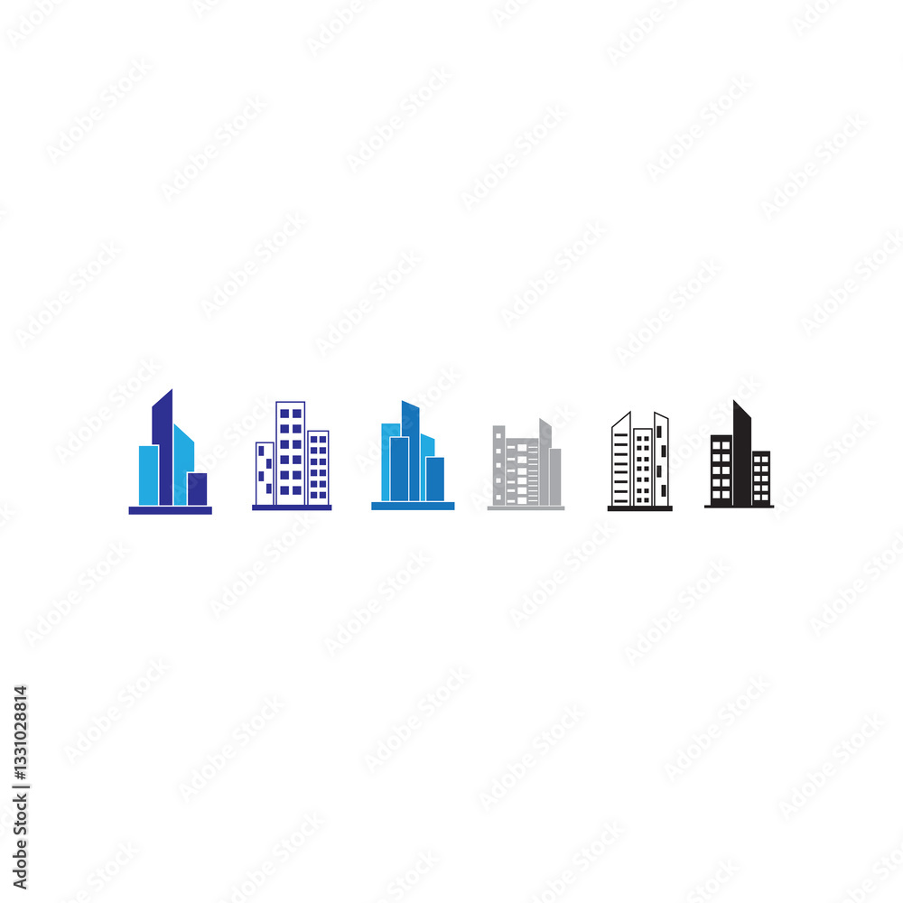 Obraz premium building logo icon set illustration