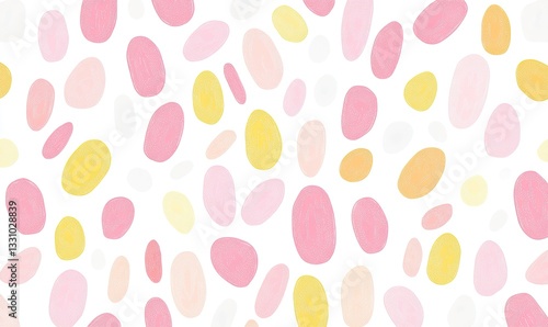 Pastel Oval Shapes Pattern on White