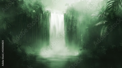 Misty Jungle Waterfall