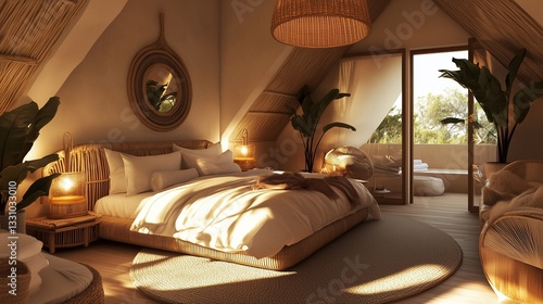 A modern glass dining table with black metal chairs and a subtle centerpiece. 