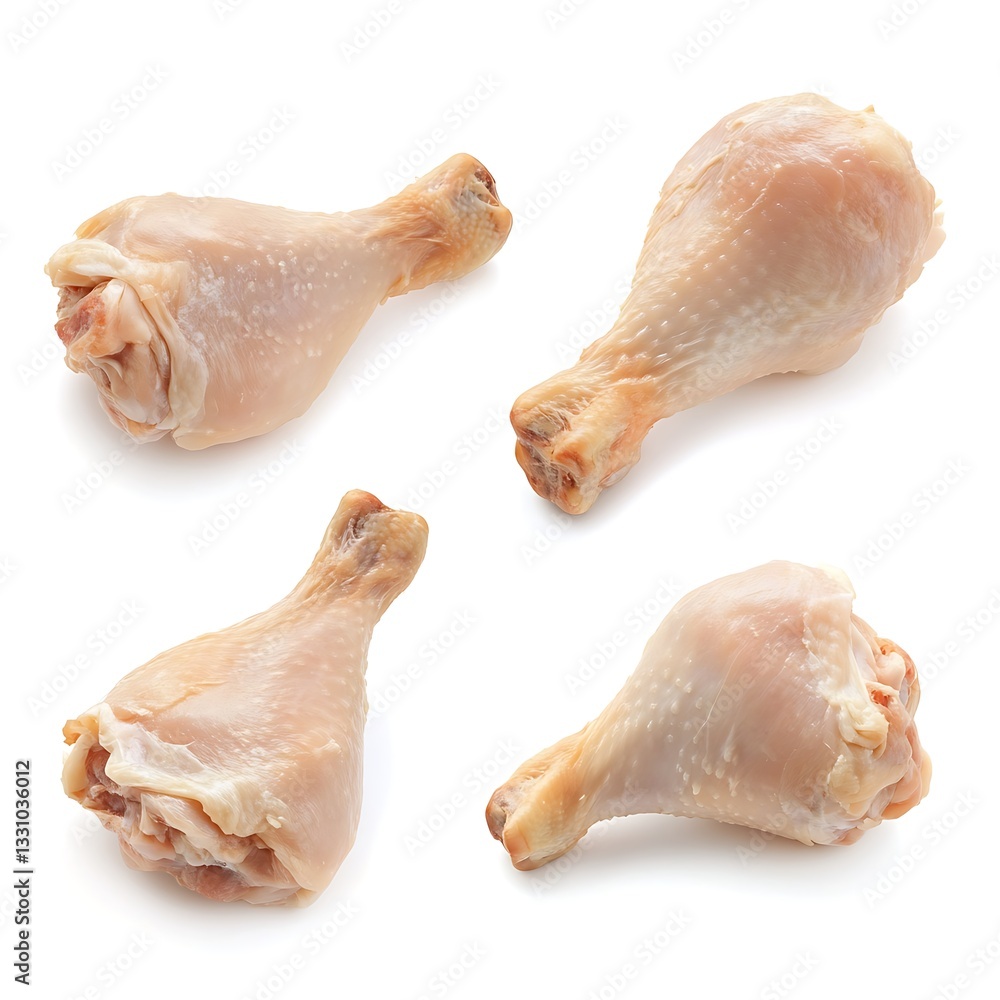 Raw chicken drumstick isolated on white background Raw chicken drumstick isolated on white background