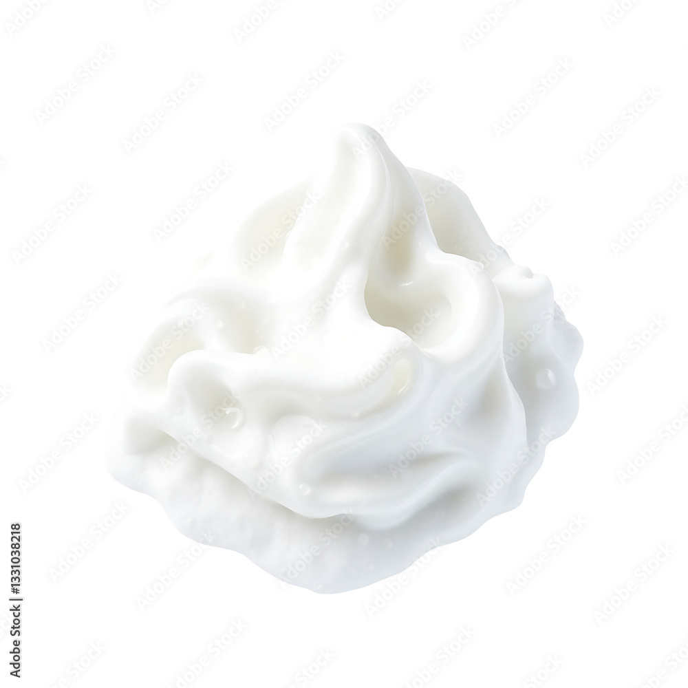 White cosmetic cream texture isolated on transparent background Generative Ai. White cosmetic cream texture isolated on transparent background Generative Ai.